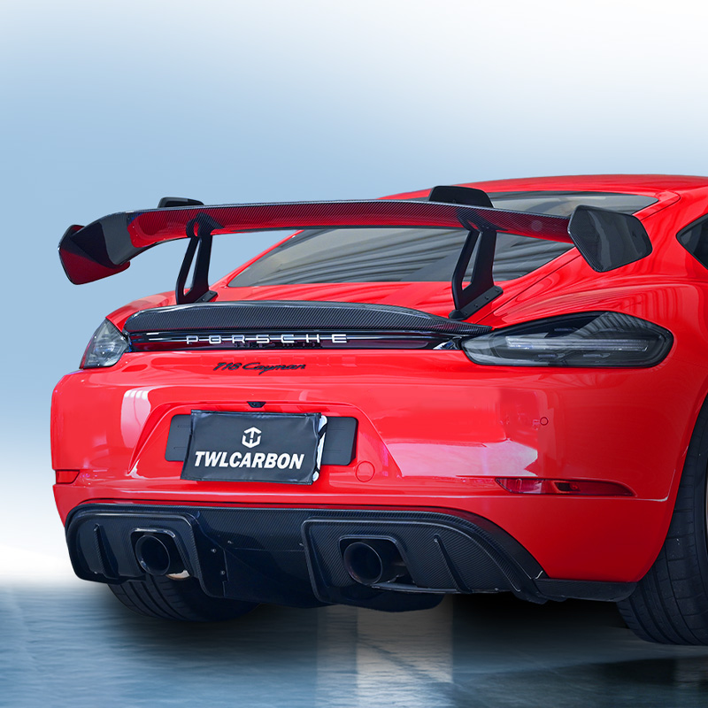 Porsche 718 Carbon Fiber Rear Spoiler Wing GT4 RS